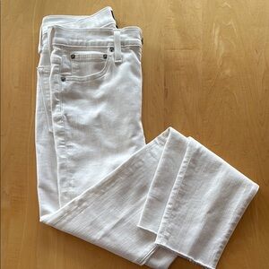 J. Crew High-Rise Skinny White Jeans